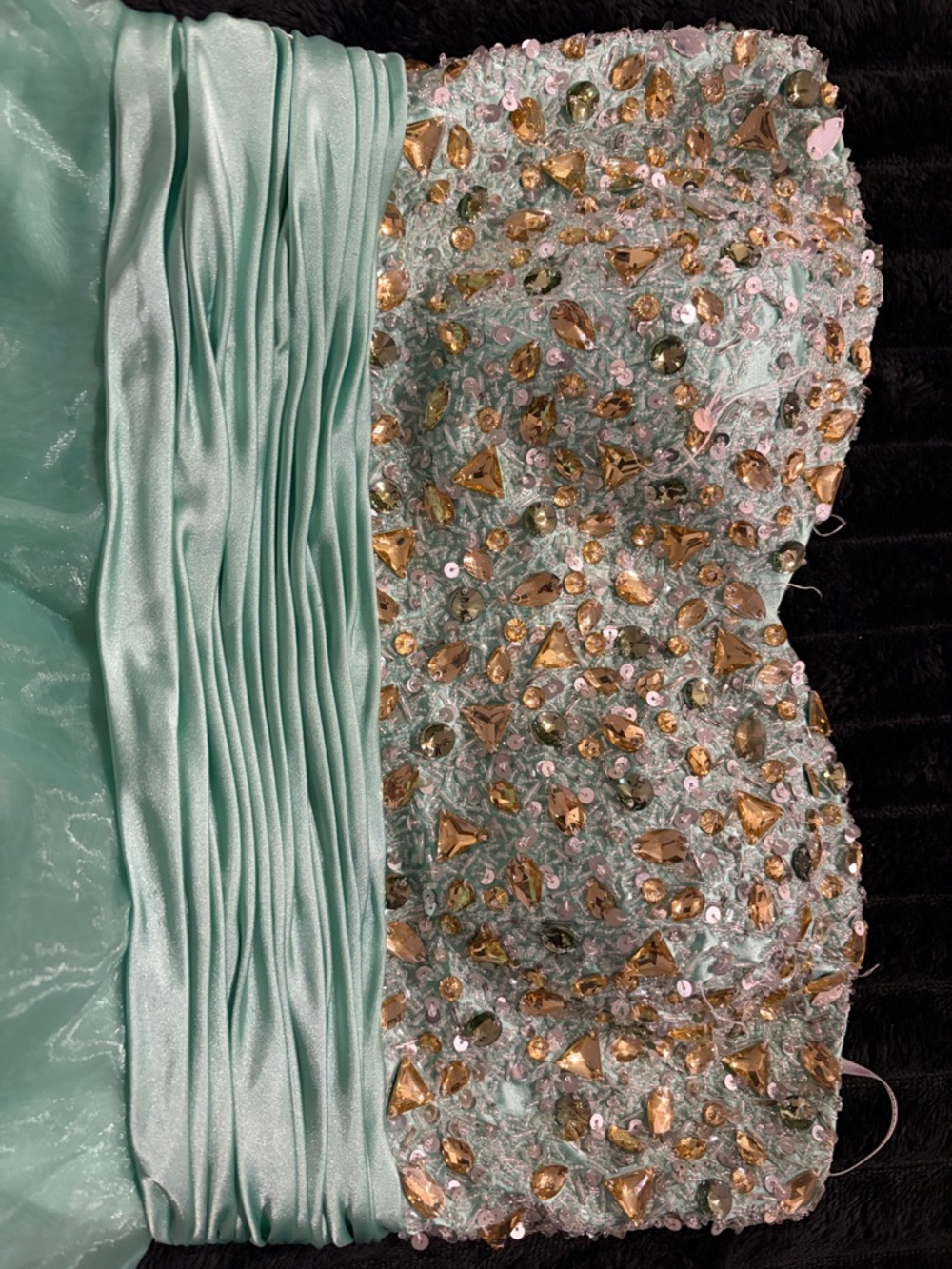 Maggie Sottero Aqua Beaded Ruffle Formal Dress for Girls - Picture 5 of 5